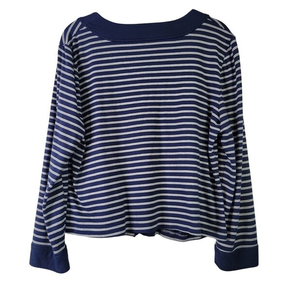 Chico's Women's Sailor Ponte Nautical Theme Cardigan Blazer Navy Blue Size L (2) - Picture 7 of 11